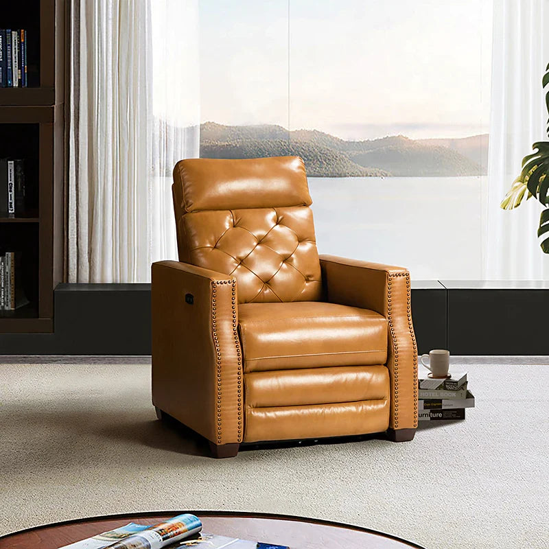 Carlota 31.5" Wide Genuine Leather Power Recliner