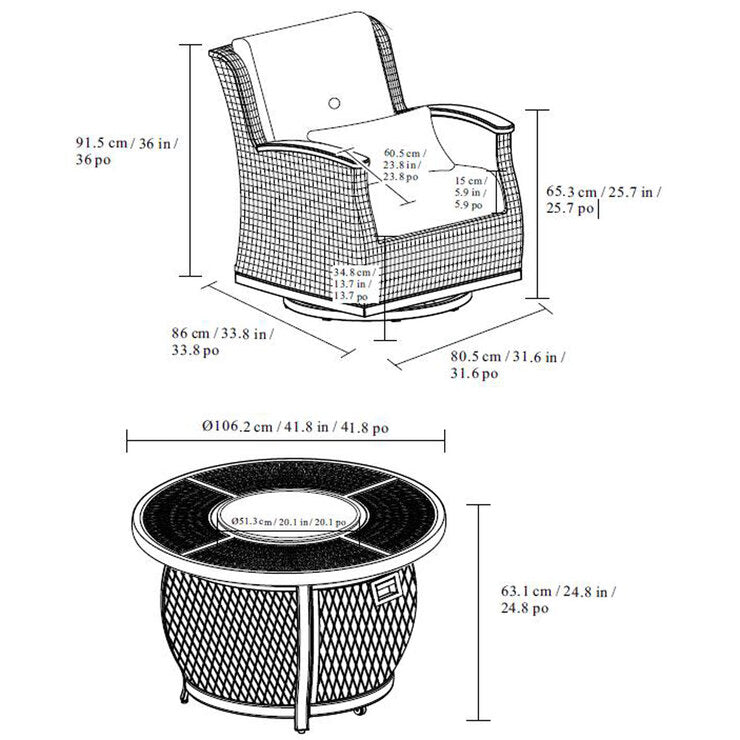Agio Vermont 5-piece Fire Chat Set