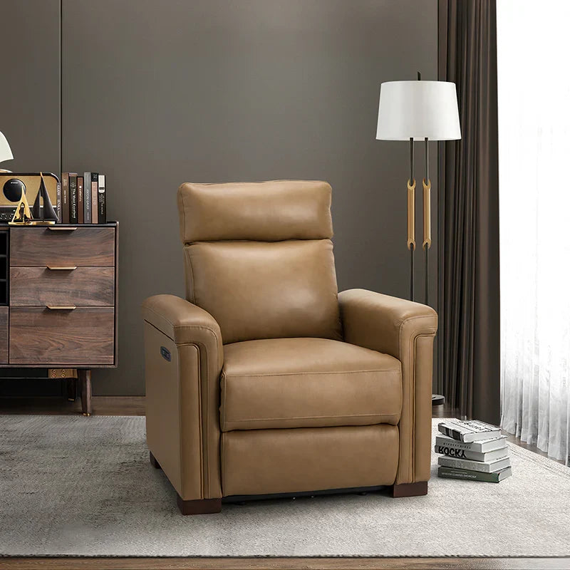 Lea 36.02" Wide Genuine Leather Power Recliner