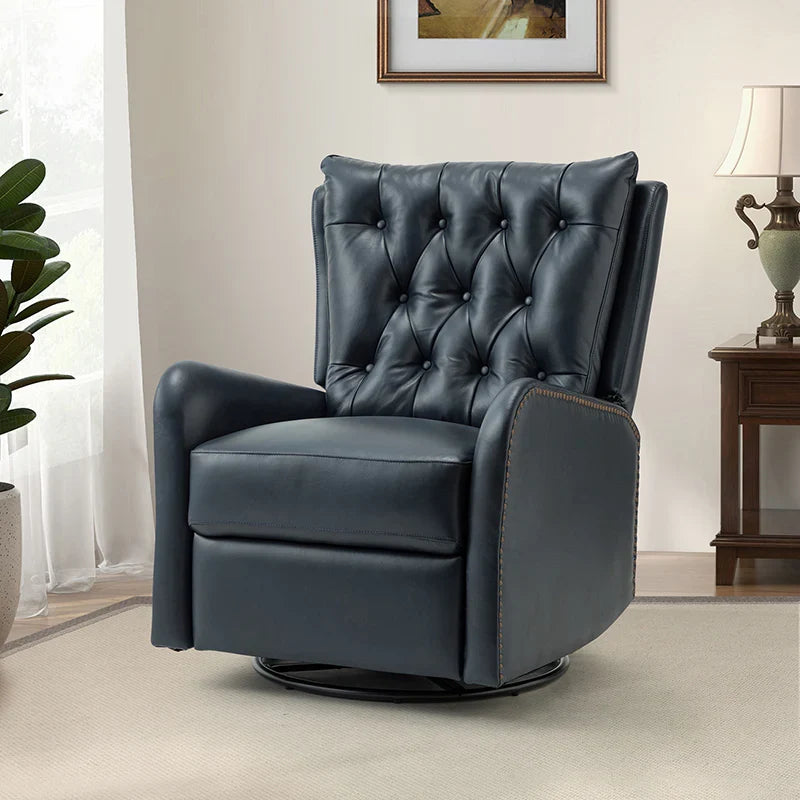 Francisco Genuine Leather Manual Swivel Recliner