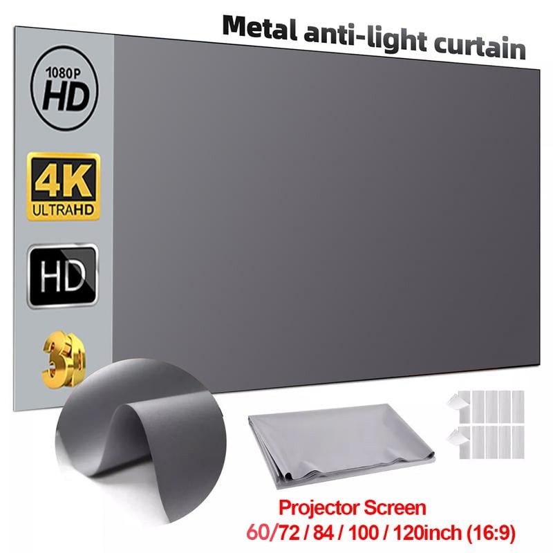 4K Metal Lightproof Foldable Portable Movie Screen (16:9)🎥✨