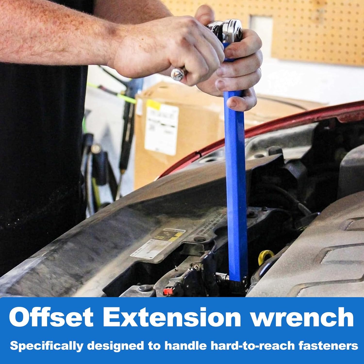 Offset Extension Wrench with Square Drive Adapters