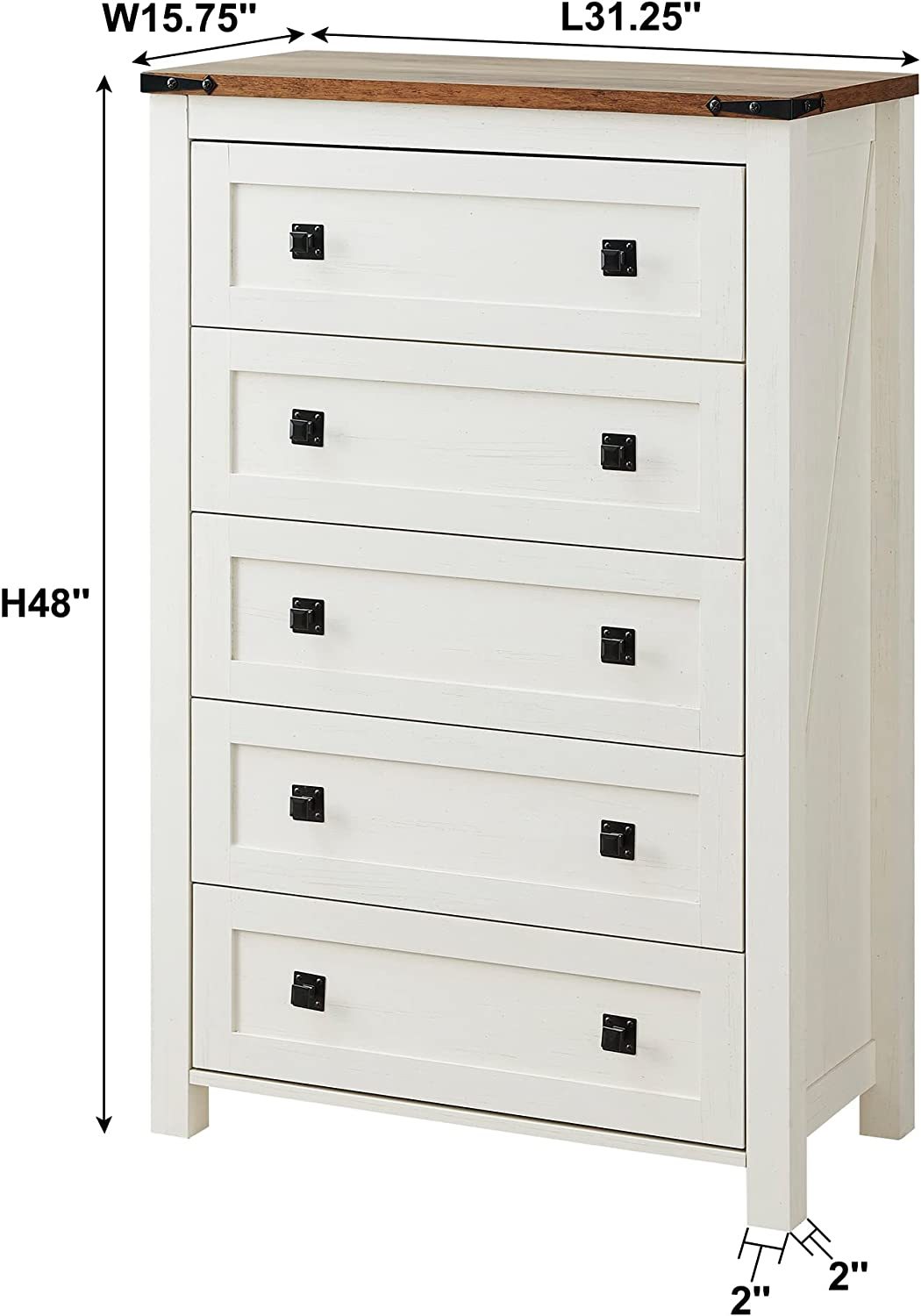 Farmhouse 5 Drawers Dresser Chests