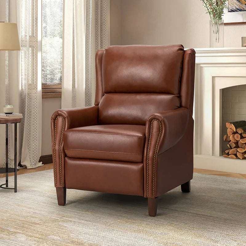 Rosaura 32.68" Wide Genuine Leather Manual Recliner