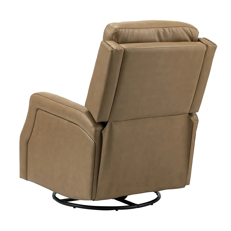 Benito 28.74" Wide Genuine Leather Swivel Rocker Recliner