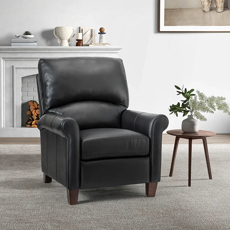 Eliana 33.07" Wide Genuine Leather Manual Recliner