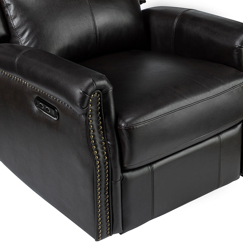 Kaietan Genuine Leather Power Rocking Recliner