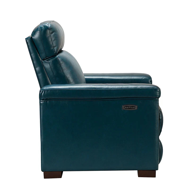Lea 36.02" Wide Genuine Leather Power Recliner