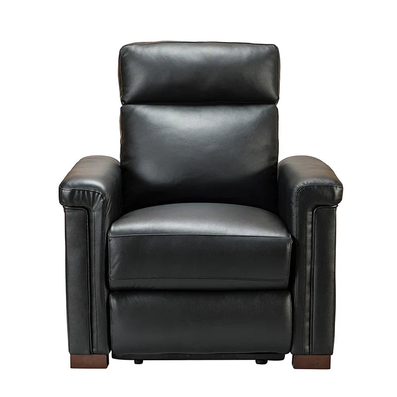 Lea 36.02" Wide Genuine Leather Power Recliner