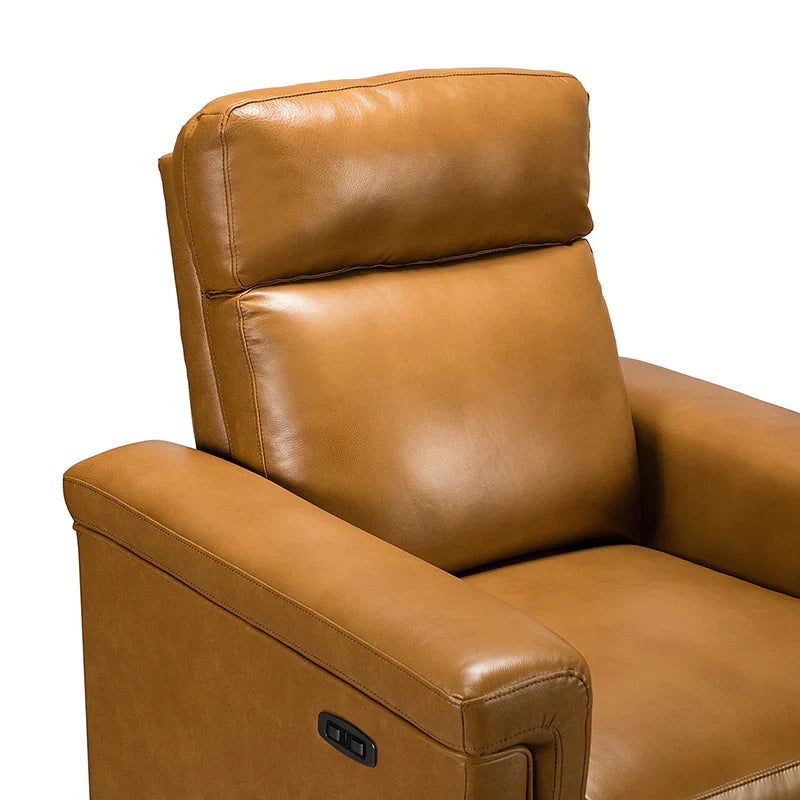 Lea 36.02" Wide Genuine Leather Power Recliner