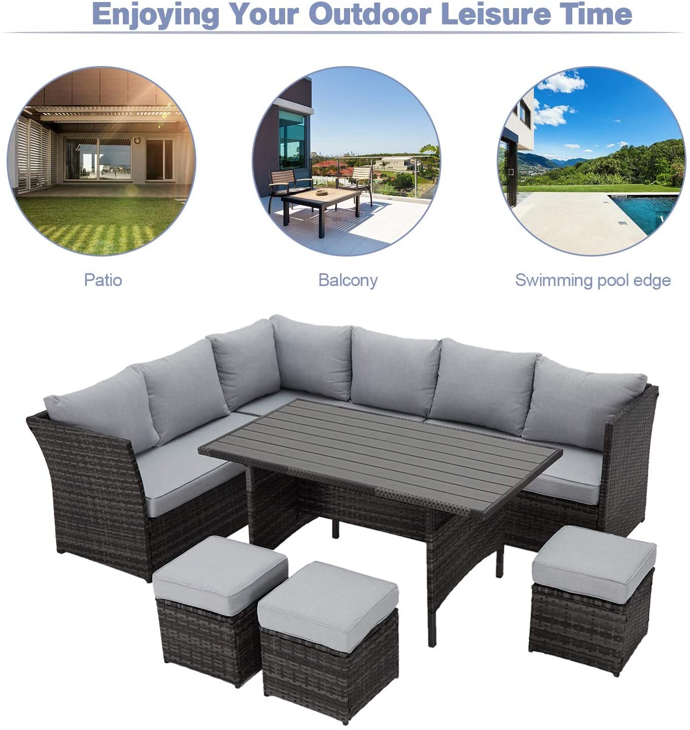 Hinesville Wicker/Rattan 1320 - Person Seating Group with Cushions