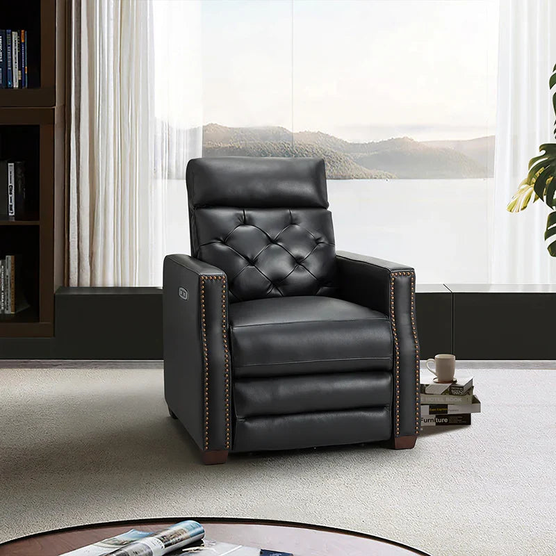 Carlota 31.5" Wide Genuine Leather Power Recliner