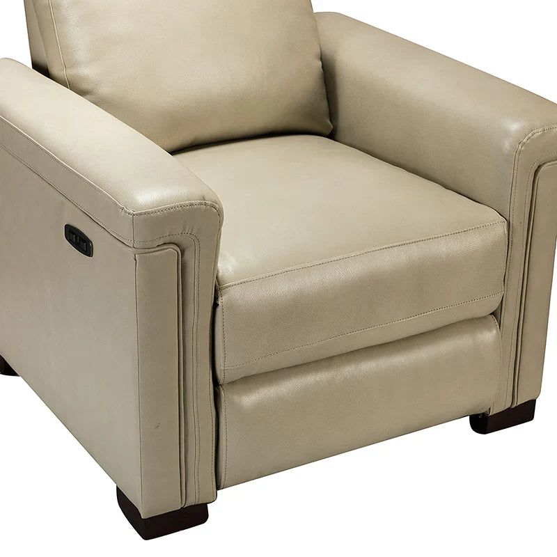 Lea 36.02" Wide Genuine Leather Power Recliner