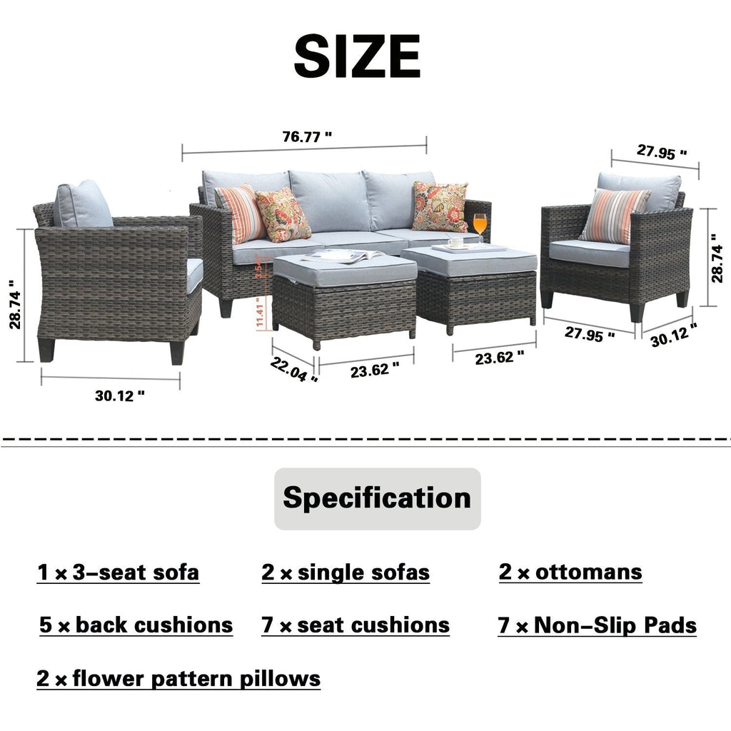 Burhans 5 - Person Seating Group with Cushions?(Set of 5)