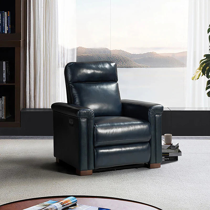 Lea 36.02" Wide Genuine Leather Power Recliner