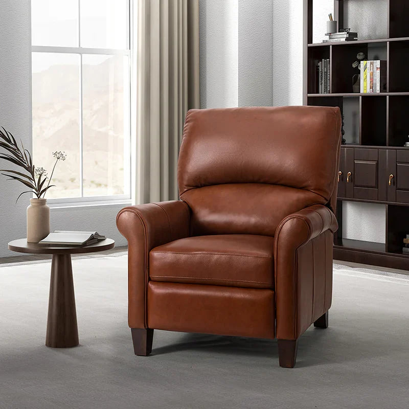 Eliana 33.07" Wide Genuine Leather Manual Recliner