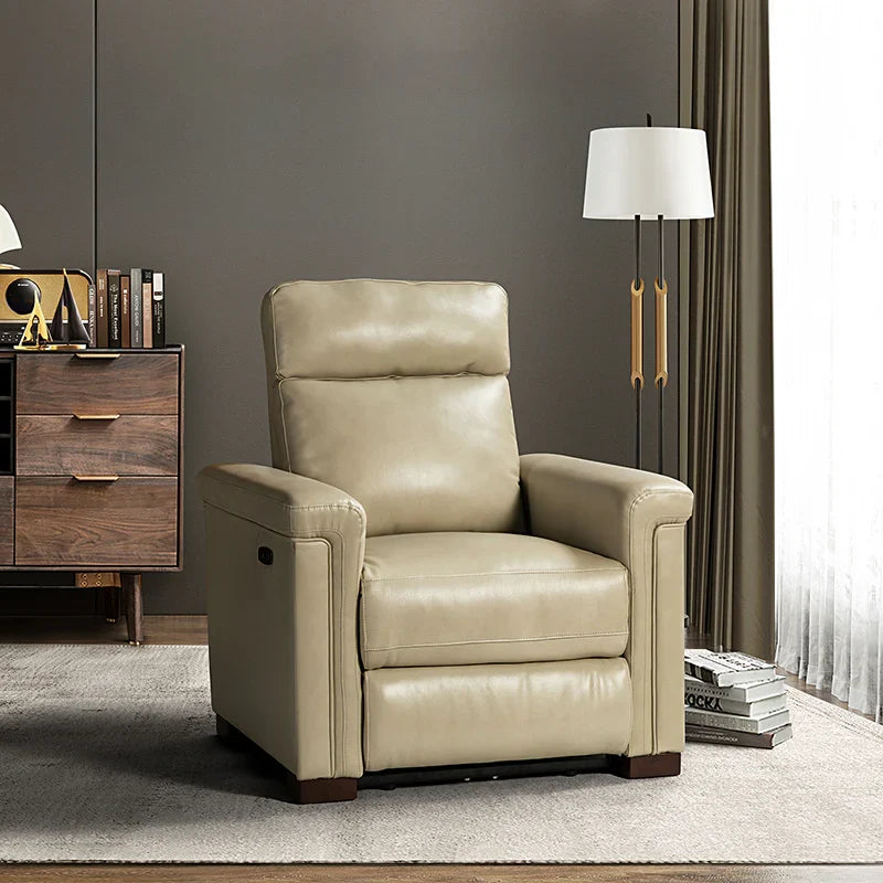 Lea 36.02" Wide Genuine Leather Power Recliner