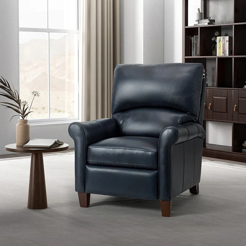 Eliana 33.07" Wide Genuine Leather Manual Recliner