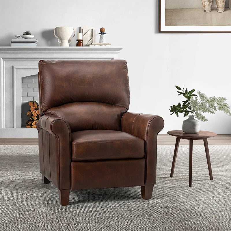 Eliana 33.07" Wide Genuine Leather Manual Recliner