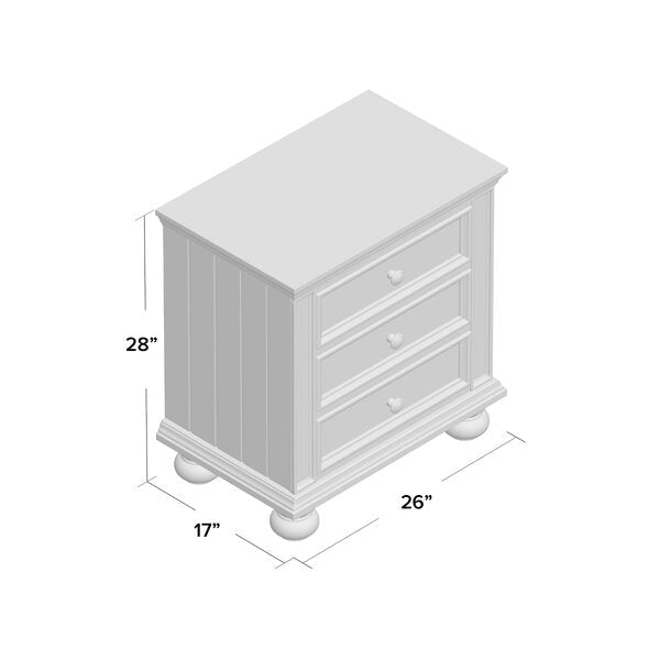 28'' Tall 3 - Drawer Nightstand Set of 2