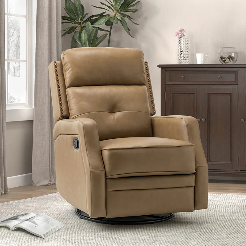 Benito 28.74" Wide Genuine Leather Swivel Rocker Recliner