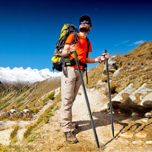 Outdoor Survival Hiking Walking Stick – Collapsible Survival Trekking Pole